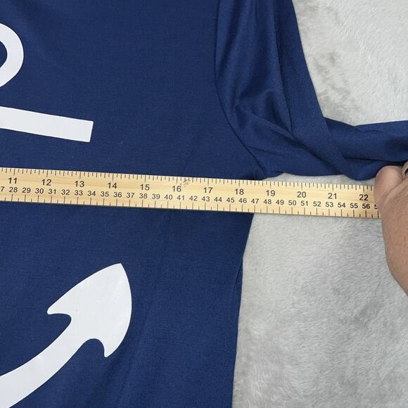 CBR Women's Pullover Size XL Blue Long Sleeve Pullover Anchor V-Neck - Picture 8 of 11